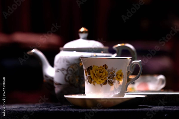 Obraz alte porzellan Tee Tasse und Tee Kanne