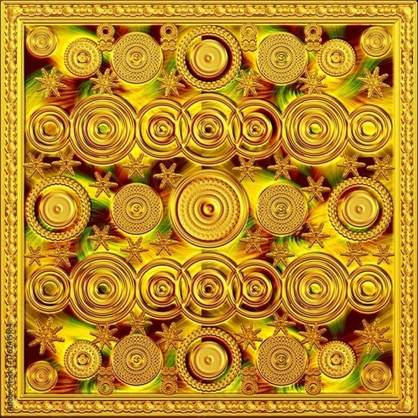 Obraz abstract background with golden circles