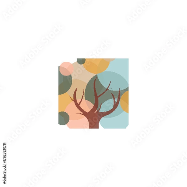 Fototapeta abstract tree logo, with bohemian nuances