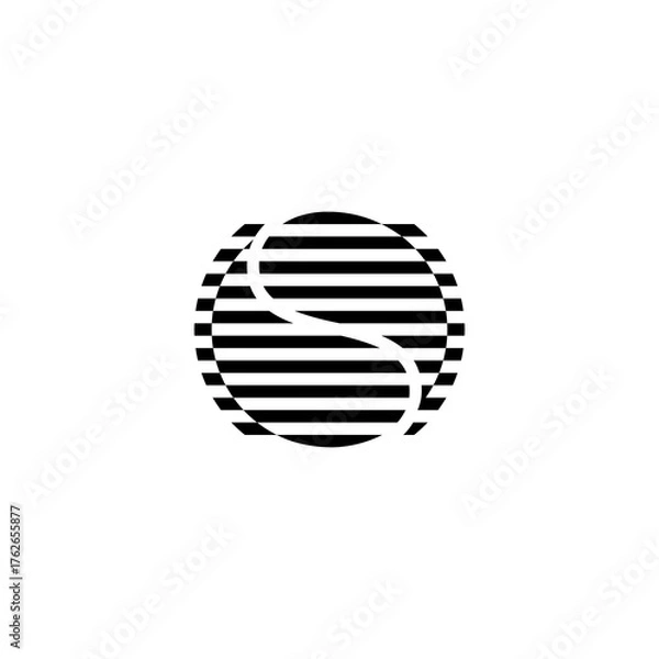 Fototapeta abstract letter S logo, letter S in a circle