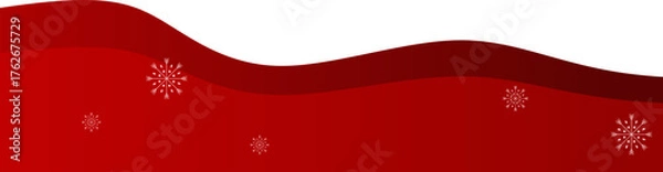 Fototapeta Christmas Wave Footer with Snowflake