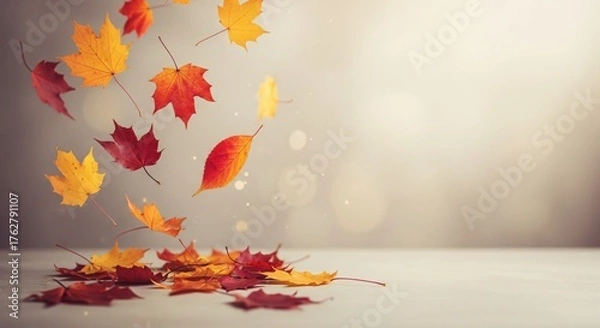 Fototapeta Warm Autumn Foliage with Soft Focus