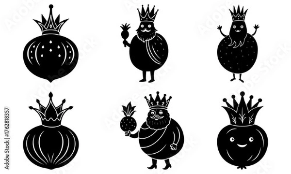 Fototapeta Whimsical king fruit characters for children's books and playful designs, bringing a touch of fantasy and royal flair to creative projects