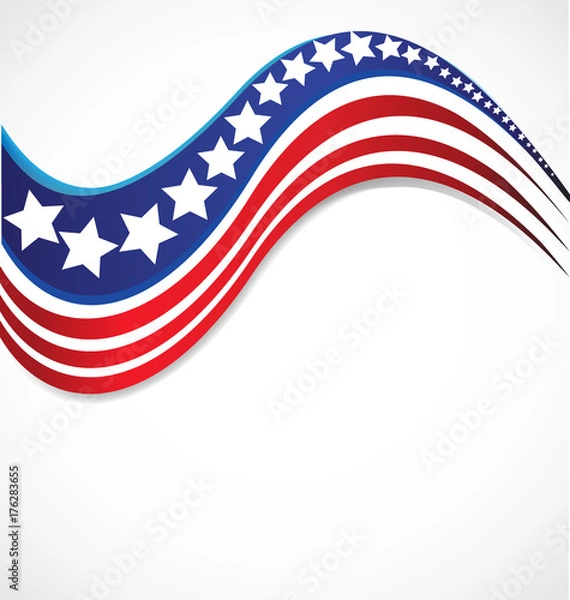 Obraz USA star flag logo stripes design elements vector icon