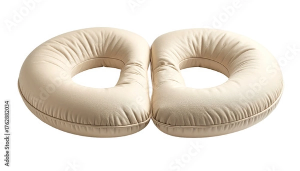 Obraz Twin beige donut pillows centered