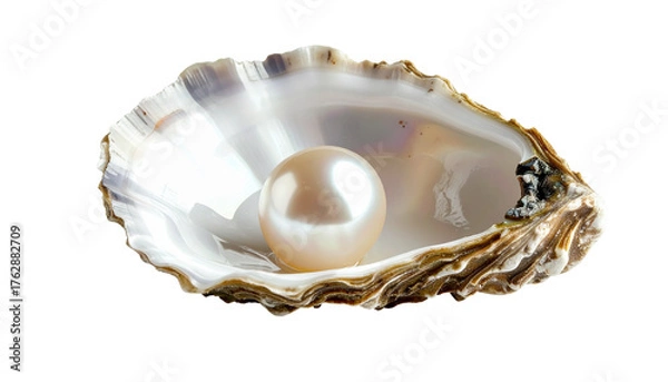 Obraz Pearl inside iridescent seashell