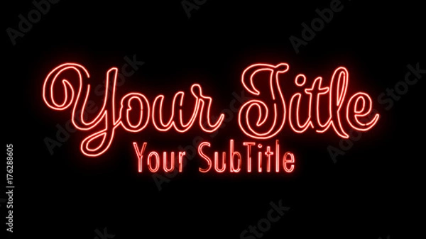 Fototapeta Neon Write-On Stroke Titles Pack