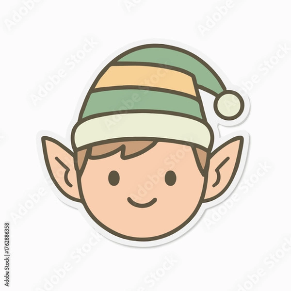 Obraz Elf child wearing a festive hat