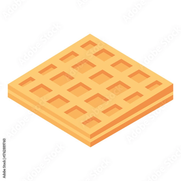 Fototapeta Square Waffle Vector Illustration in Flat Design