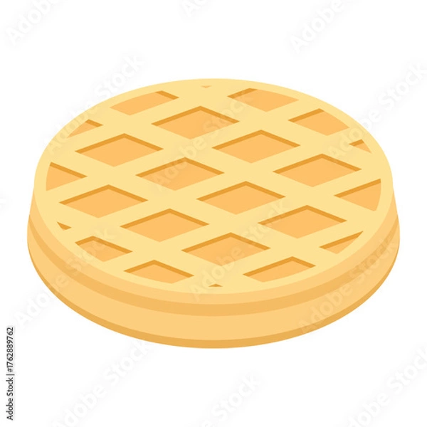 Fototapeta Light Round Waffle Vector Illustration