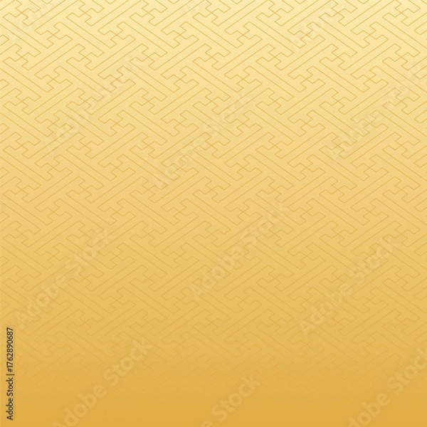 Obraz 和風背景素材　金色の紗綾形模様　正方形　グラデーション