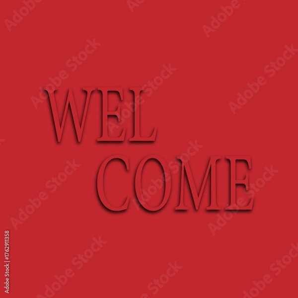 Obraz Bold Welcome Greeting on Vibrant Red Backdrop