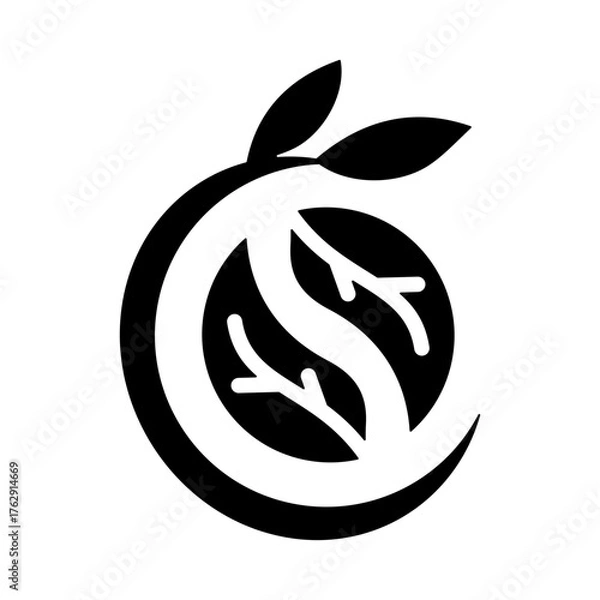 Fototapeta Renewal Icon - Solid Black