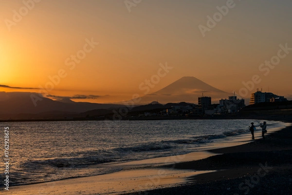 Fototapeta 神奈川県茅ヶ崎海岸からの風景