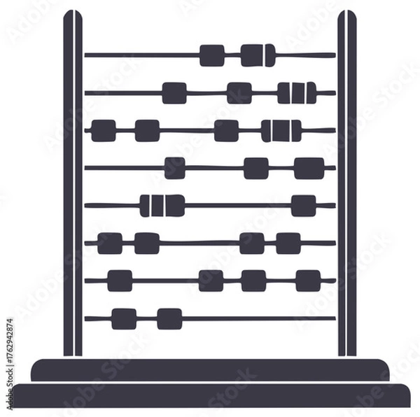 Fototapeta Simple illustration of an abacus, accounting concept, educational tool