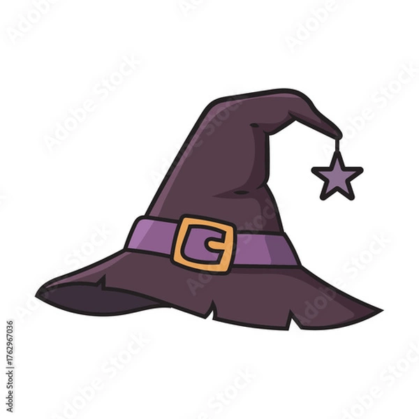 Obraz Halloween Witch Hat Illustration