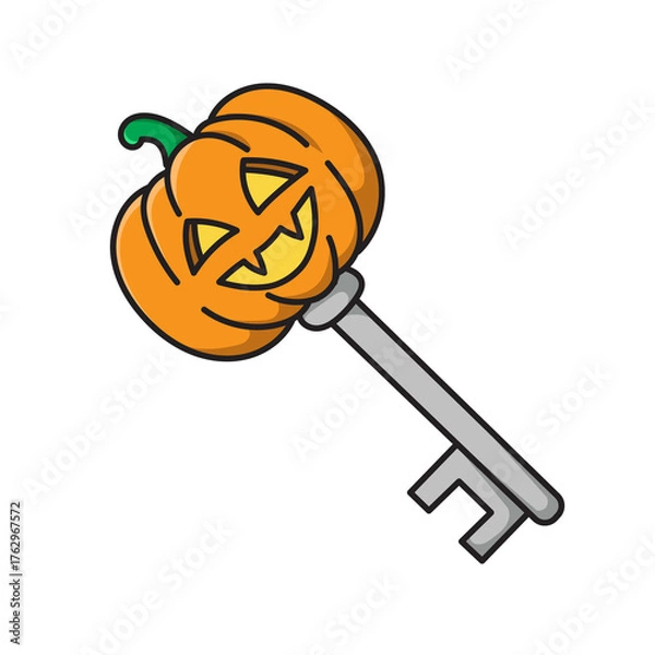 Obraz Key With Halloween Pumpkin Ornament