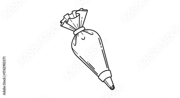 Fototapeta Detailed illustration of a pastry bag with frosting inside ready to use.