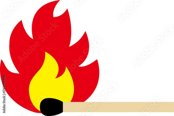 Fototapeta 성냥 불 일러스트