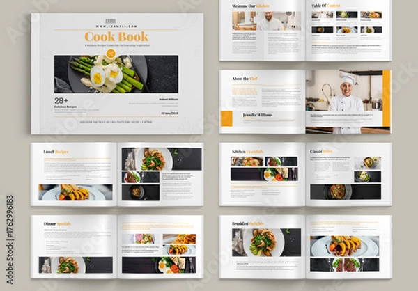 Obraz Cookbook Landscape Brochure Template