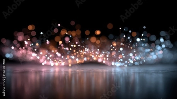 Obraz Colorful bokeh lights with abstract patterns on dark background