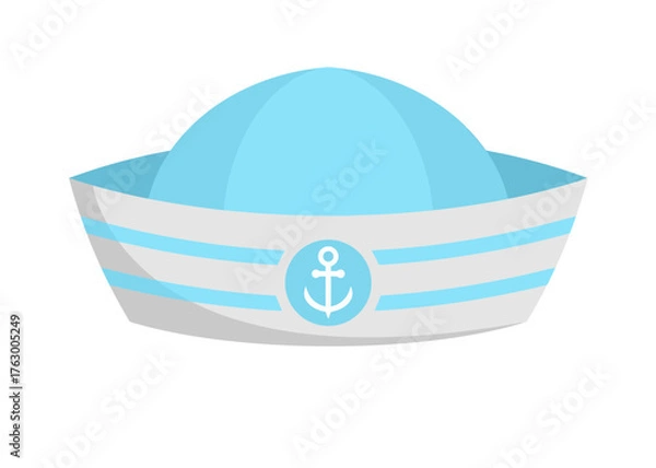 Fototapeta Sailor Hat Icon – Nautical Navy Cap with Anchor Symbol Illustration
