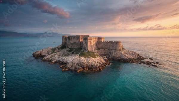 Obraz sunset over the middle eastern castle