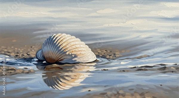 Obraz Coastal Solitude - Acrylic Seashell