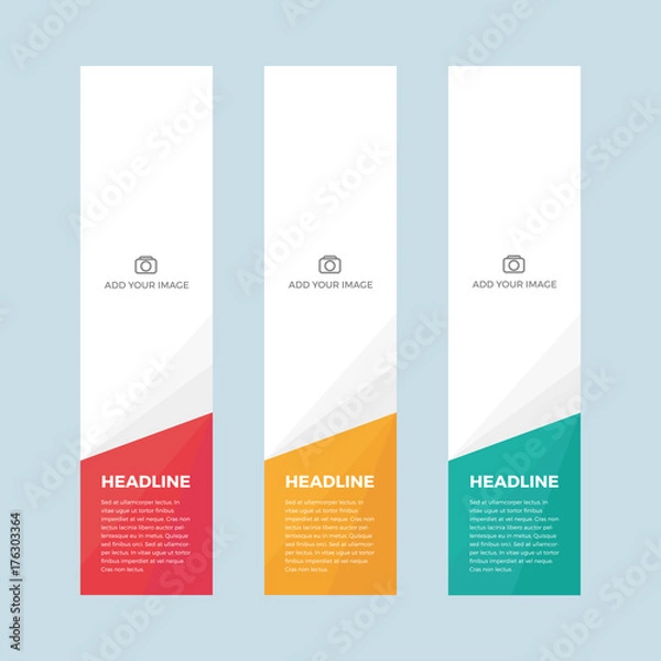 Fototapeta Set of minimalistic flat design web banners template for web site