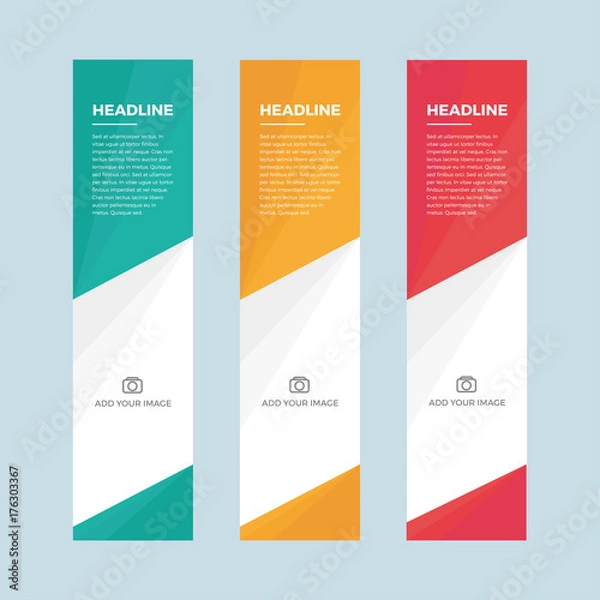 Fototapeta Set of minimalistic flat design web banners template for web site