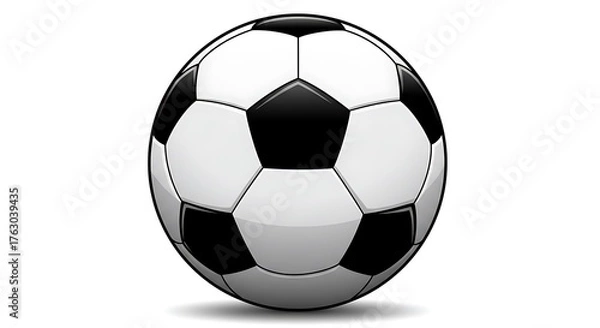 Obraz Classic Black and White Soccer Ball Isolated on White Background.