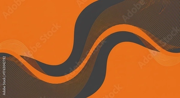 Obraz Abstract Orange and Gray Wavy Background Design.