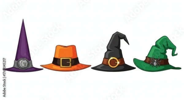 Obraz Halloween witch hat illustration