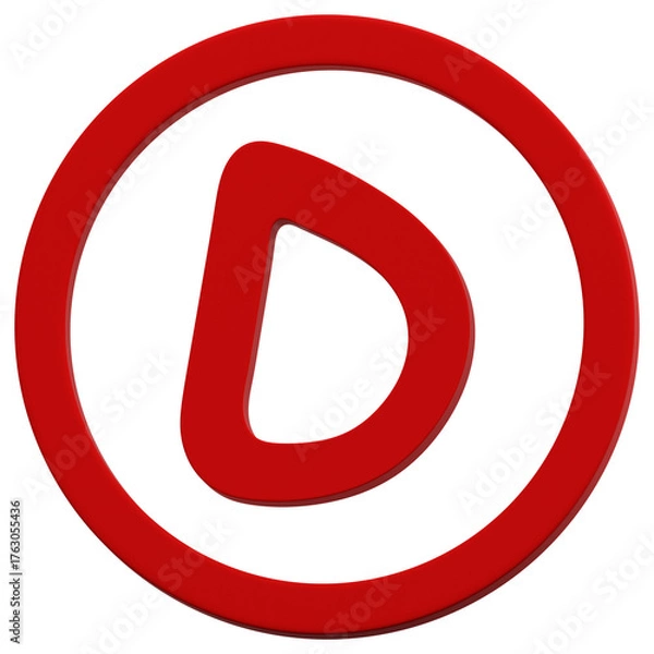 Obraz 3D Grade D Icon