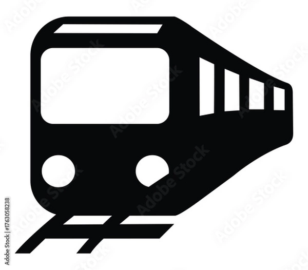 Fototapeta Train icon isolated on transparent background. Vector illustration.