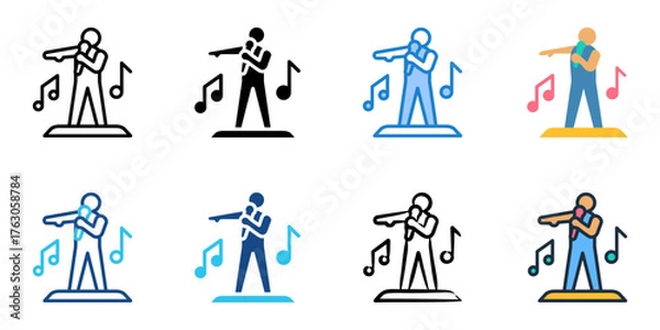 Fototapeta Halftime show icon set multiple style collection 
