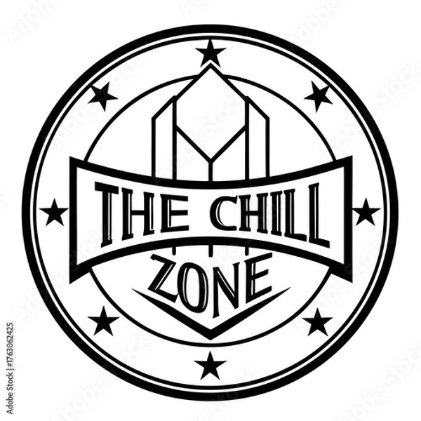 Obraz Chill zone emblem on white background