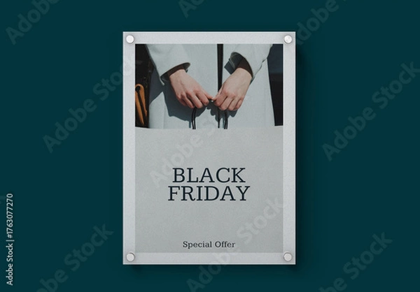 Obraz Black Friday Shopping Poster Mockup PSD