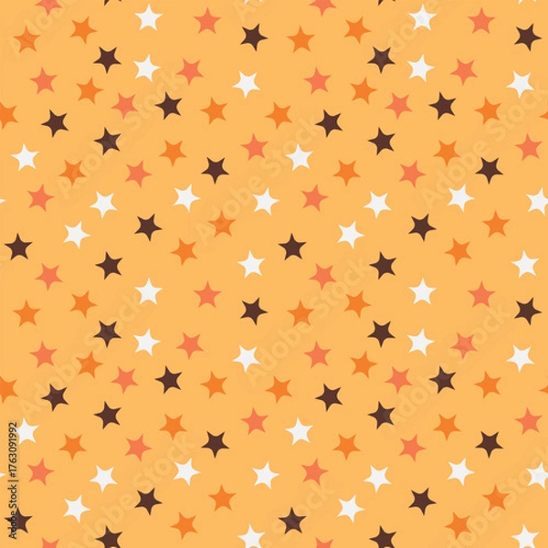 Fototapeta Seamless pattern with color stars, confetti background. Splash effect banner. Vector abstract illustration for wallpaper, wrapping paper, backdrop, textile etc.