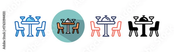 Fototapeta Dinner Table multistyle icon