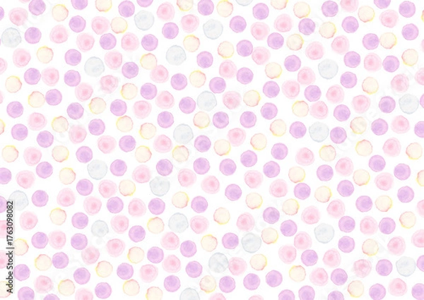 Fototapeta パステルカラーの水玉模様の背景ピンク
