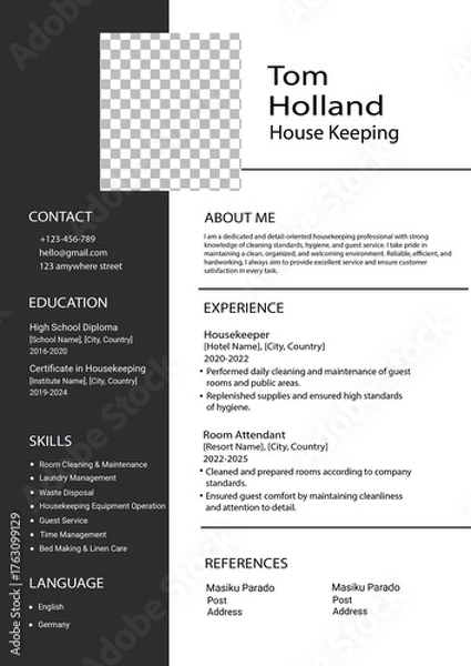 Obraz Professional curriculum vitae design template 