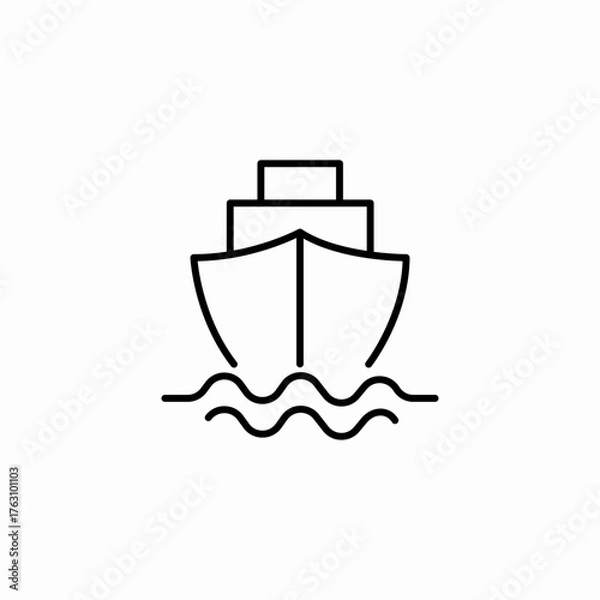 Obraz cargo ship ocean icon sign vector