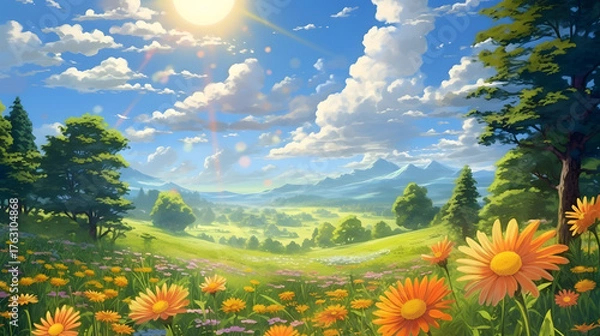 Obraz meadow with flowers