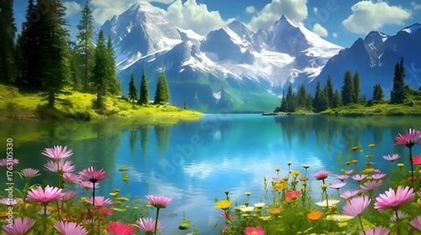 Obraz lake in the mountains