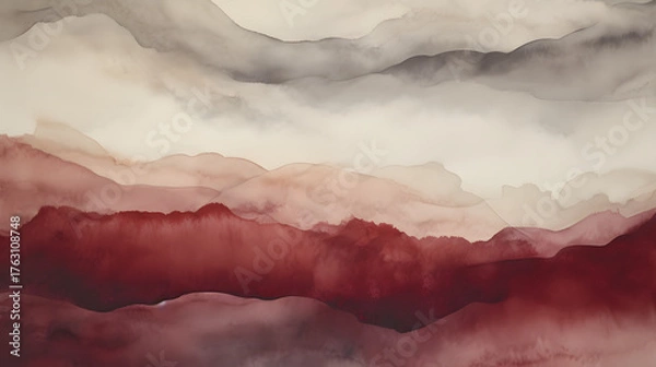 Obraz red clouds in the sky