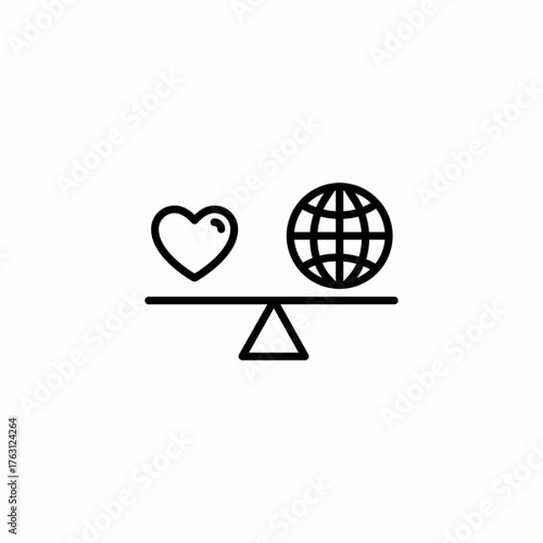 Fototapeta global values balance icon sign vector