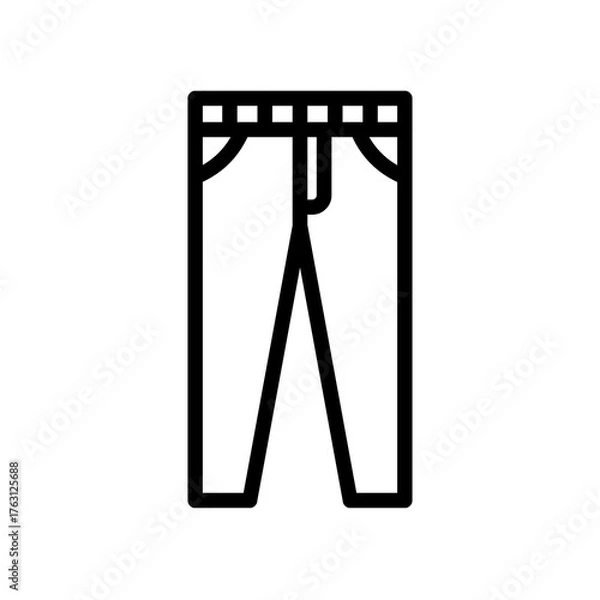 Fototapeta Vector Pants Icon – Minimalist Trousers Line Symbol for Clothing, Casual, Fashion, Shopping, Outfit, and Apparel Design