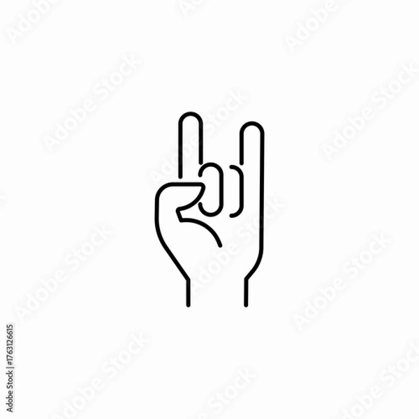 Fototapeta rock on hand sign icon sign vector