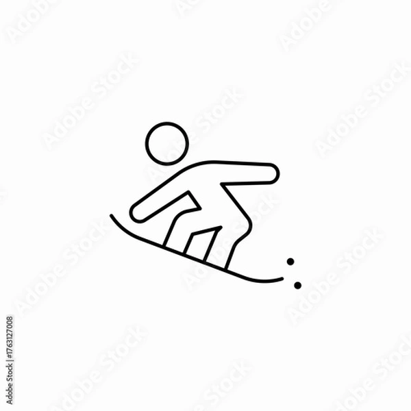Fototapeta snowboarder riding slope icon sign vector